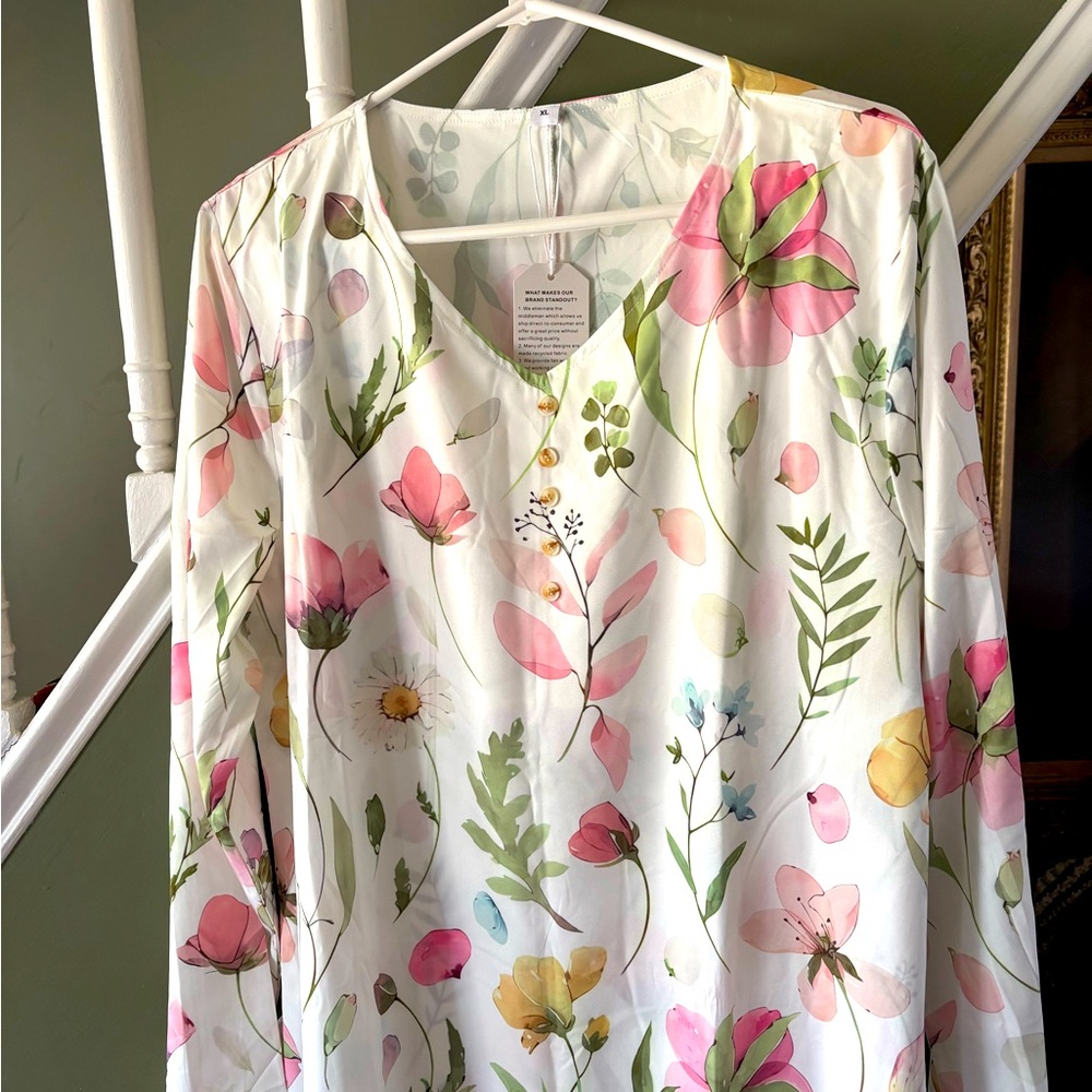 Vibrant Floral V-Neck dress